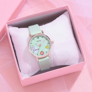 Gaiety new women's fashion Pu Watch Bracelet combination set student girl gift factory direct sale